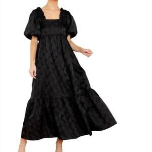 Crosby by Mollie Burch Venita Aspen Lady Day Maxi Dress Large Dancing Hearts
